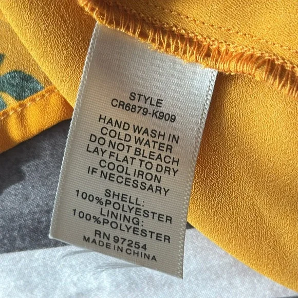 One Clothing Yellow with Magenta Flowers Summer/ Spring Dress, Size Small - Picture 11 of 11